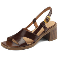 Womens Casual Square-toe Open-toe Sandals