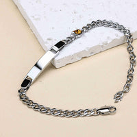Engraved 12th Birthday Stone Family Commemorative Bracelet