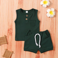 Boys' Sleeveless Tank Top Shorts Two Piece Set