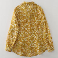Floral French Artistic Yellow Printings Shirt