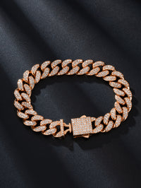 Spring Buckle Cuba Bracelet Alloy Full Diamond
