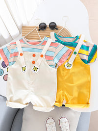 Summer Boys' Striped Suspender Pants Cute
