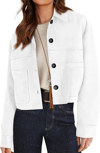European And American Style Women Faux Suede Short Jacket Casual Lightweight Autumn Fashion