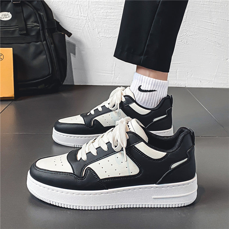 Leather Breathable Teen Trend All-matching Platform White Shoes