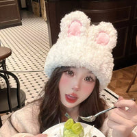 Korean-style Cute And Sweet Bunny-ear Plush Hat