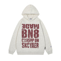 Hip Hop Street Fashion Letter Print Loose Hooded Sweater Men