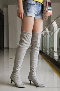 Womens Suede Tall Plus Size Boots