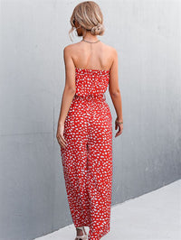 Fashionable Printed Wrap-Style Womens Jumpsuit