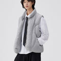 Asymmetrical Deconstructed Soft And Airy Stand-collar Sleeveless Vest