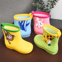 Removable Cartoon Giraffe Rain Shoes Boys And Girls Animal Pattern Rain Boots
