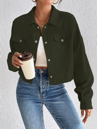 Casual Polo Collar Corduroy Jacket Single-breasted Short Coat