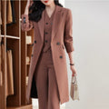Elegant Autumn Winter Professional-Look Suit Three-Piece Set For Women
