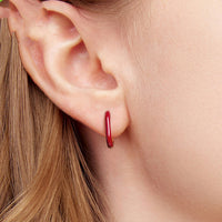 Original Geometric Angela Red Ear Clip Romantic Elegant S925 Sterling Silver