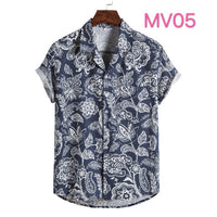 Cotton And Linen Ethnic Style Suit Collar Short Sleeve Shirt