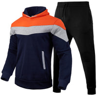 Sweater Men's Color Matching Hoodie Sportswear Suit