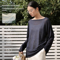 Tencel Sun-protective Tunic Loose Fit With Dropped Shoulders Casual And Slimming Slightly Sheer And Lightweight