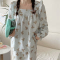 Long Sleeved Pullover Plaid Pajamas For Women