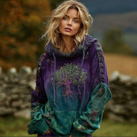 Womens Loose-Fit 3D Digital-Print Hoodie For Winter