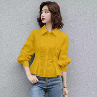 Women's Lapel Japanese-style Slim-fit Single-breasted Shirt