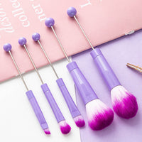 5PCS DIY Metal Handle Beaded Makeup Brush Suit