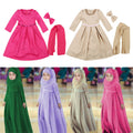Girl's Dress Turban Bowknot Set