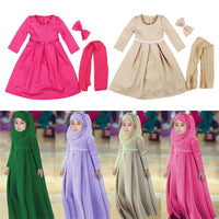 Girl's Dress Turban Bowknot Set