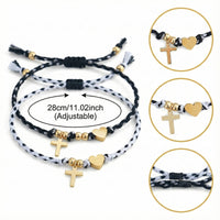 Love Cross Braided Rope Bracelet