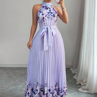 Women's Fashionable Printed Pleated Dress