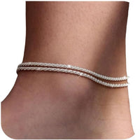 Classic Double Layer Twin Minimalist Personality Daily Beach Vacation Style Anklet