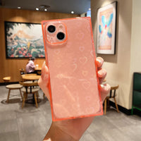 Square Laser Colorful Love Phone Case
