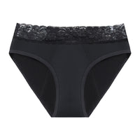 Women's Four Layer Mid Waist Lace Button Leak Proof Underwear