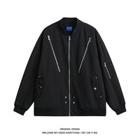 American Pilot Jacket Men's Autumn Fashion Brand Loose Black Advanced