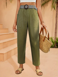 Womens Casual Workwear Straight-leg Wide-leg Pants