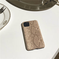 Retro Brown Coffee Snakeskin Pattern Silicone Phone Case