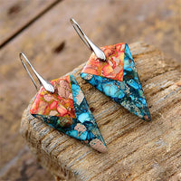 New Colorful Imperial Stone Earrings Geometric Irregular Drop Earrings