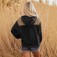 Women's Long-sleeved Sweater Leopard Print V-neck