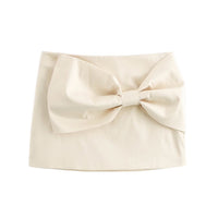 European And American Autumn New Fashion All-matching Bowknot Decoration Mini Skirt