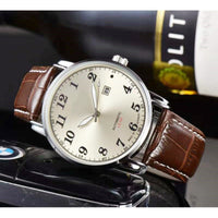 Men's Business 3-pin Belt Second Sweeping Quartz