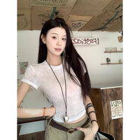 Women's Hollow-Out Strap Short-Sleeve Top