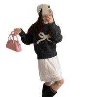Women's All-match Loose Round Neck Bowknot Sweater