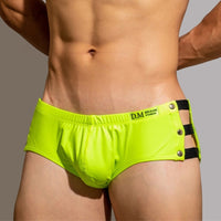 Men's Swimming Trunks Low Waist Solid Color Black And White Boxer Hollow