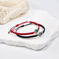 Hand-knitted Rope Lucky Red String Bead Bracelet