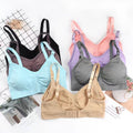 Maternity Non-Steel Ring Front Open Button Large Size Nursing Bra