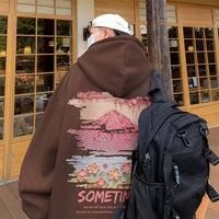 American Retro Hooded Sweater Men's Couple Coat
