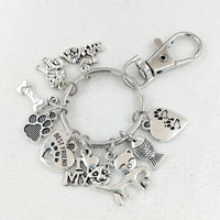 Dog Bones Cat Fish Footprints Dog's Paw Best Friend Pet Key Ring