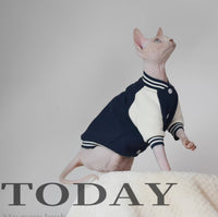 Warm Cotton Hairless Cat Baseball Shirt Pet Clothes