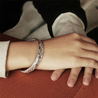 Retro White Copper Silver-Plated Bracelet For Women