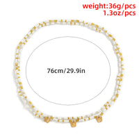 Beach Style Colored Rice Beads Small Butterfly Waist Chain