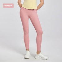 High Waist Nude Feel Yoga Pants Women's Summer Thin Peach Hip Lifting Seamless Fitness Pants