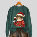 Womens Crew-Neck Pullover Faux-Knit Sweater